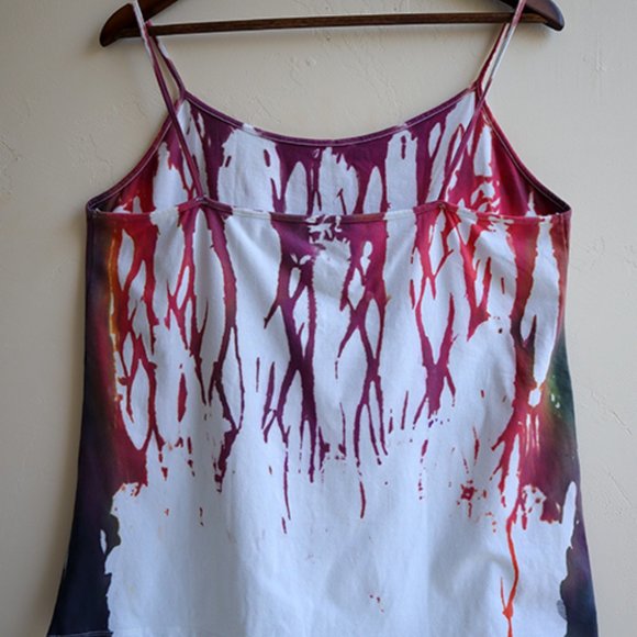 Tie Dye Spaghetti Strap Camisole Tank Top, Women's Summer Tank Top - Picture 2 of 3